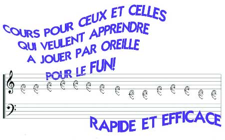 Cours pour ceux et celles qui veulent apprendre à jouer par oreille pour le fun! Rapide et Efficace. Cours de guitare, Magasin de partitions de musique,  magasin de musique, École de musique, partition de musique, guitare acoustique, cours de piano, guitare classique, guitare basse rive-sud Montreal Delson St-Constant Candiac Brossard Chateauguay Valleyfield Fender Roalnd Sabian Randall Eden 